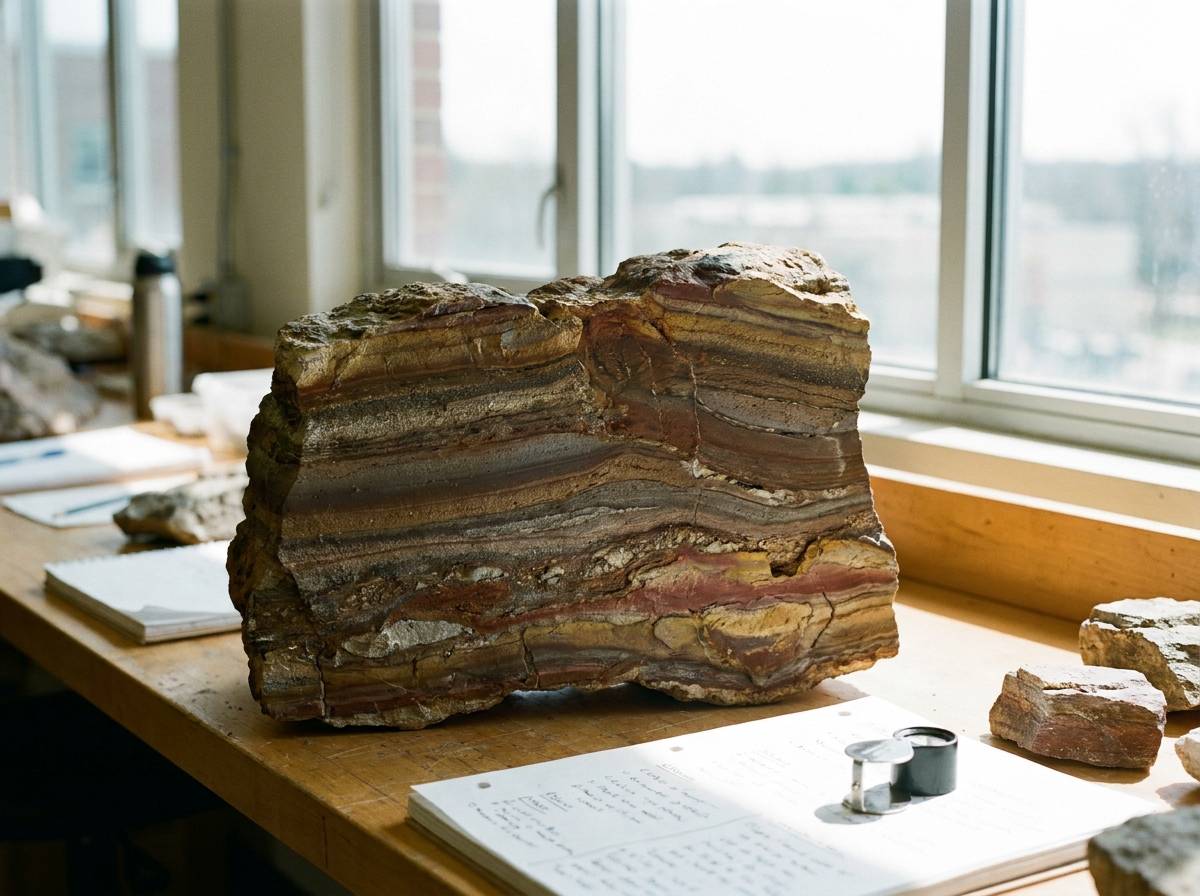 Warstwy geologiczne skały ilustrujące historię kształtowania się kontynentów